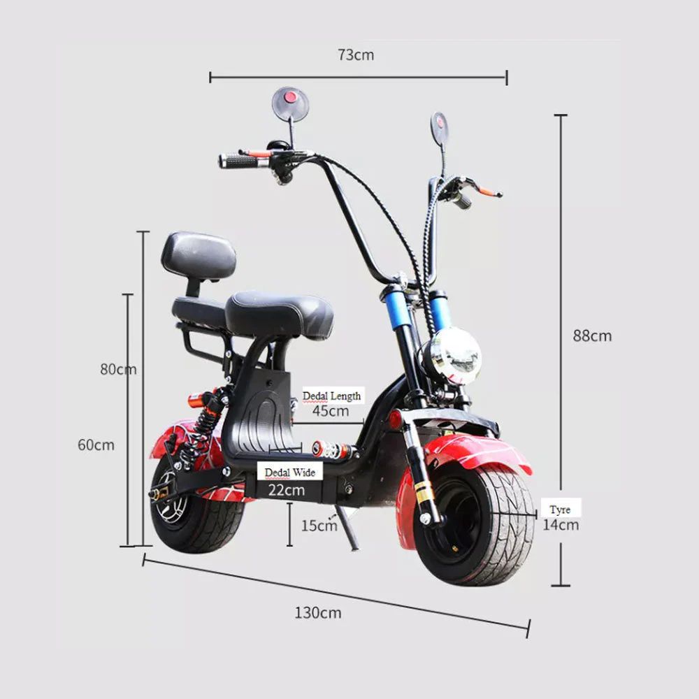 BT 1000w Two-Seater Electric Motorcycle