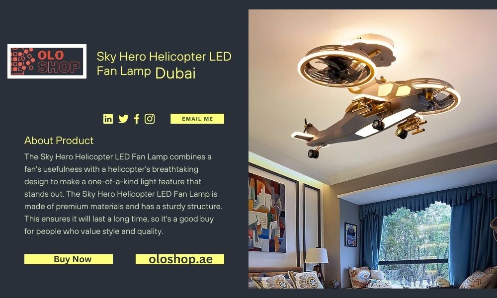 Futuristic Helicopter LED Ceiling Fan Lamp Stylish Ceiling Fan